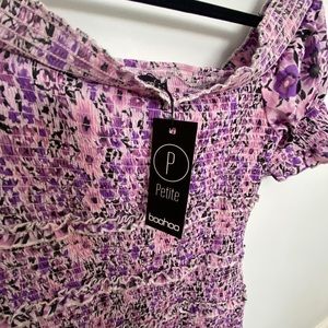 BOOHOO Off the shoulder petite dress